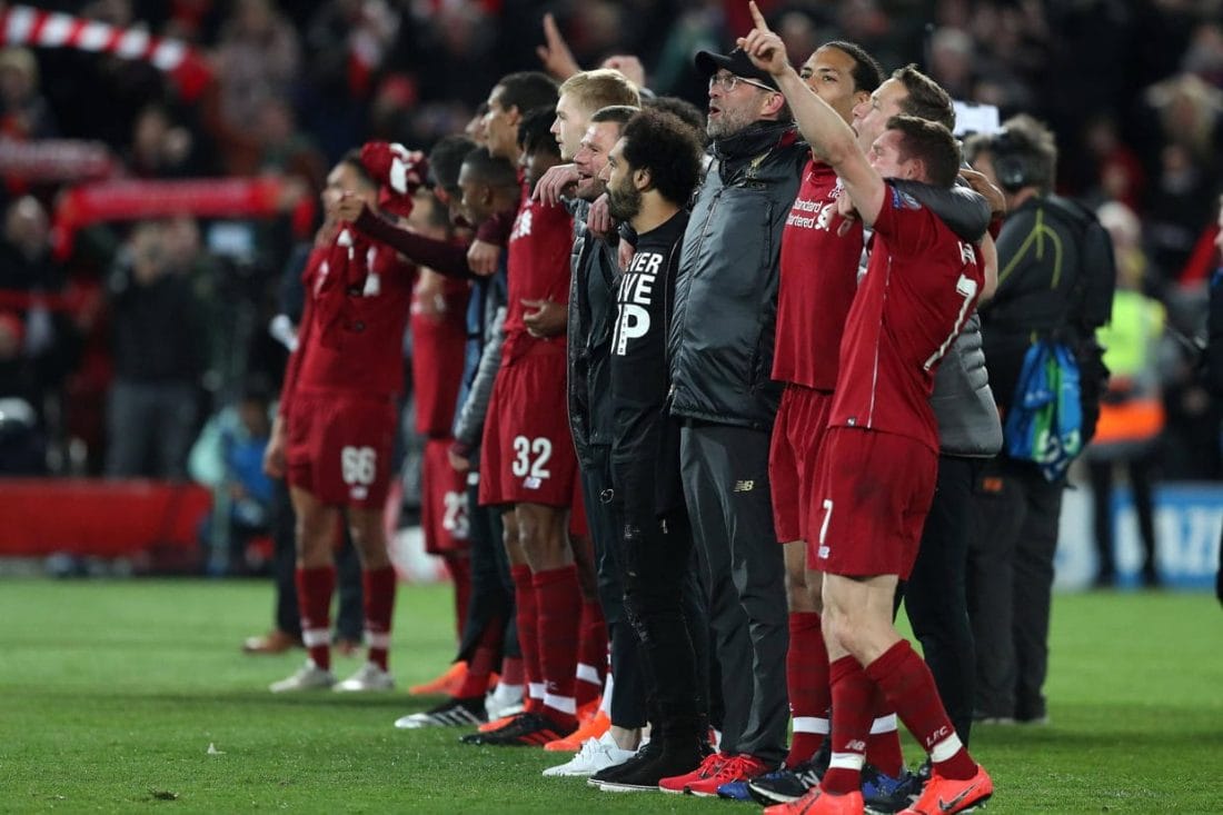 Le stade de Liverpool reprend en chœur "You'll never walk alone" 2 liverpool victoire qualification barça