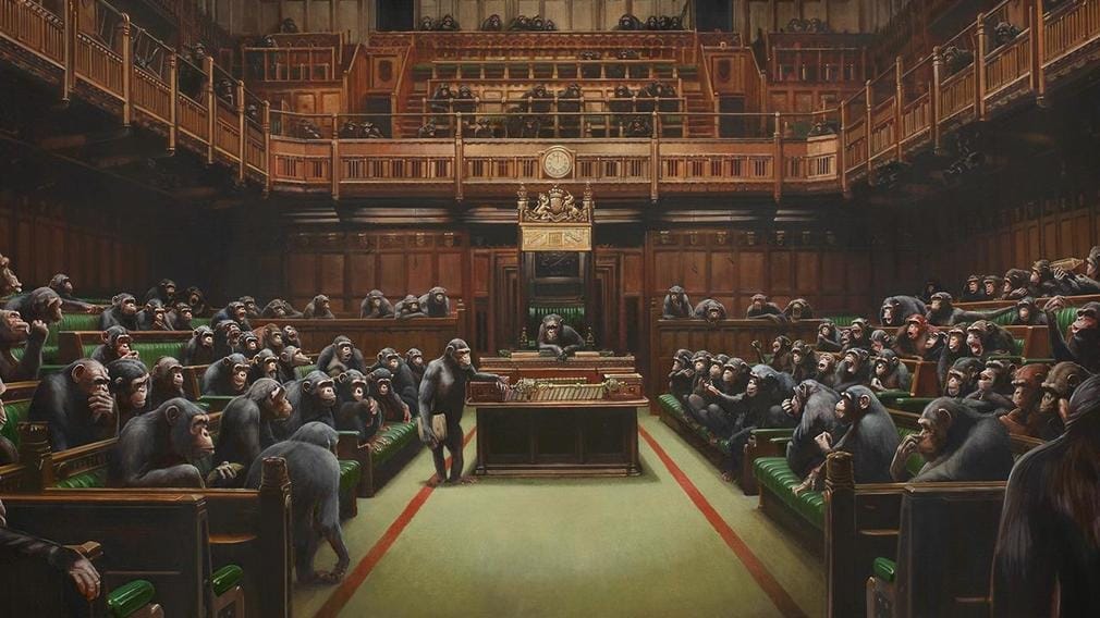 La peinture « Devolved Parliament » de Banksy vendue à 12,2 millions $ 2 La peinture « Devolved Parliament » de Banksy vendue à 12,2 millions