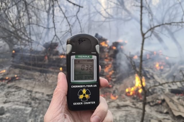 Feu de forêt à Tchernobyl