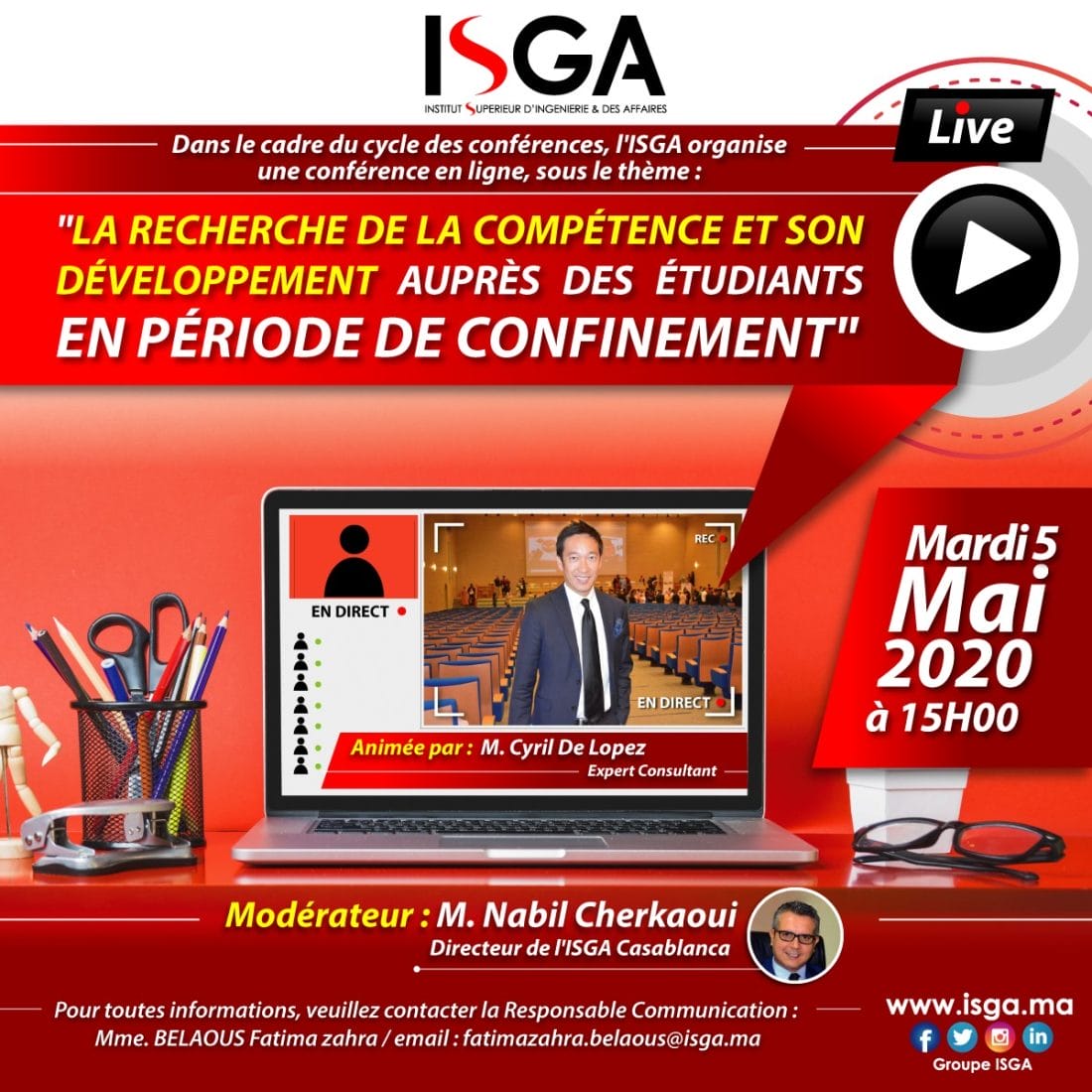 L’ISGA organise une conférence-débat en ligne ouverte au grand public 2 L’ISGA organise une conférence-débat en ligne