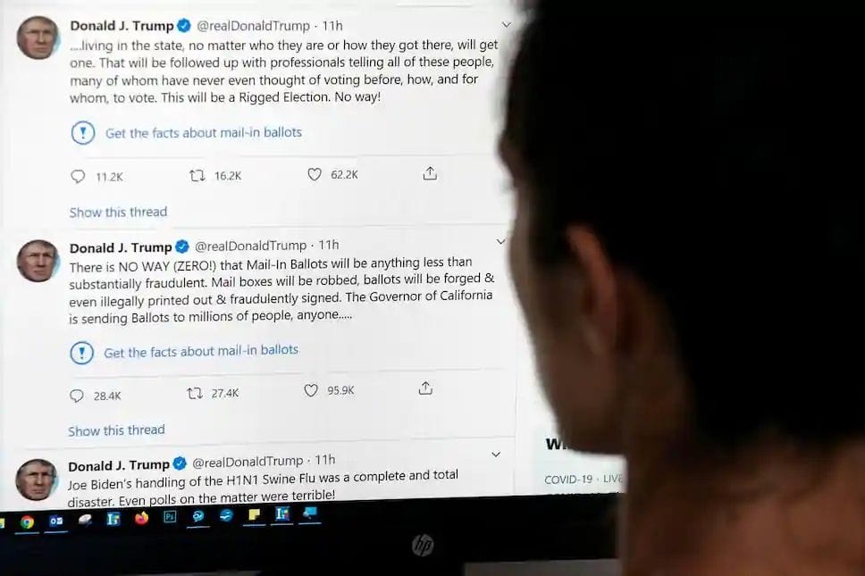 Des tweets de Trump signalés par Twitter
