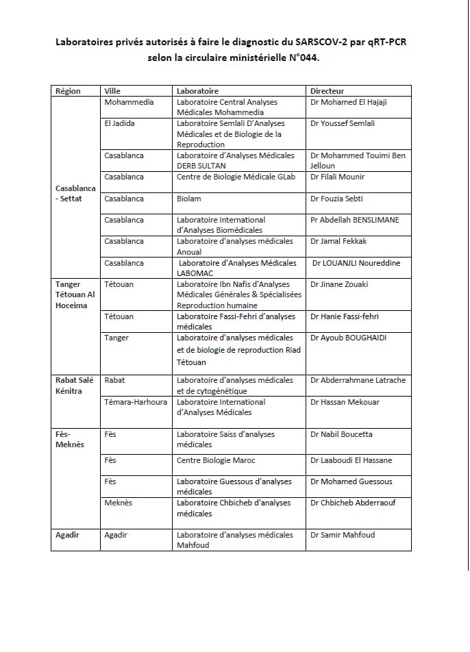 Covid-19 : Khalid Aït Taleb recadre les tests de dépistage 1 PCR