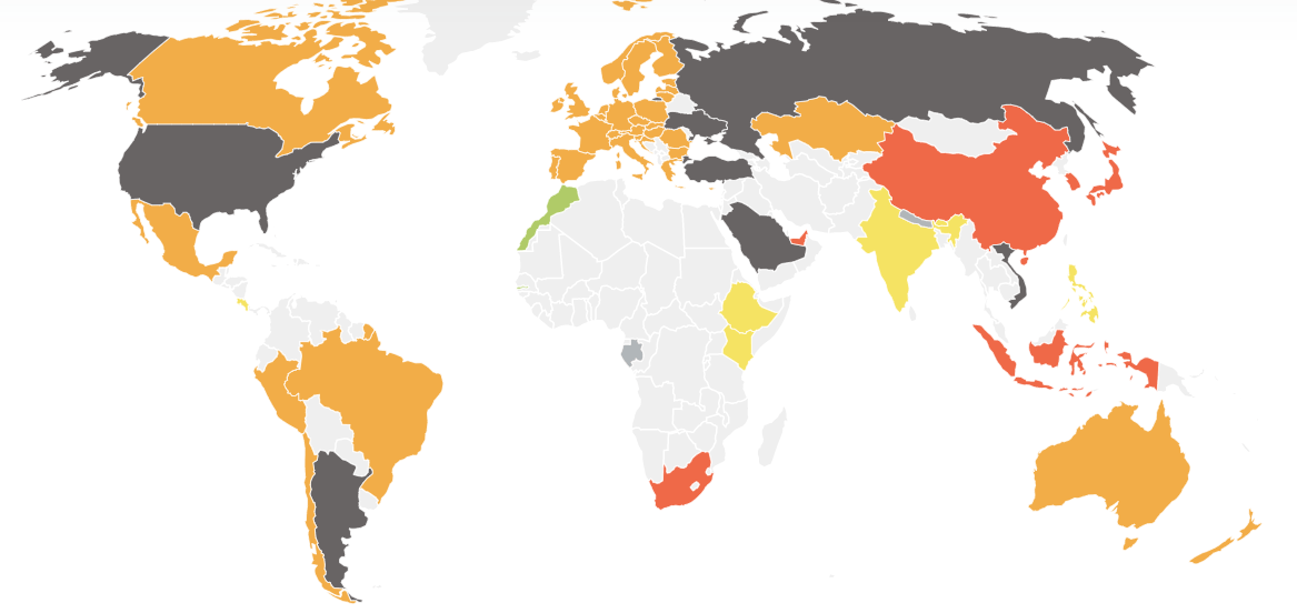 Climate Action Tracker map