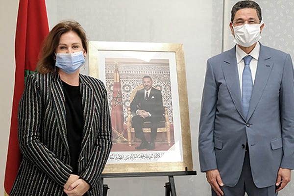 La princesse Lalla Zineb et le président du ministère public Mohamed Abdennabaoui 
