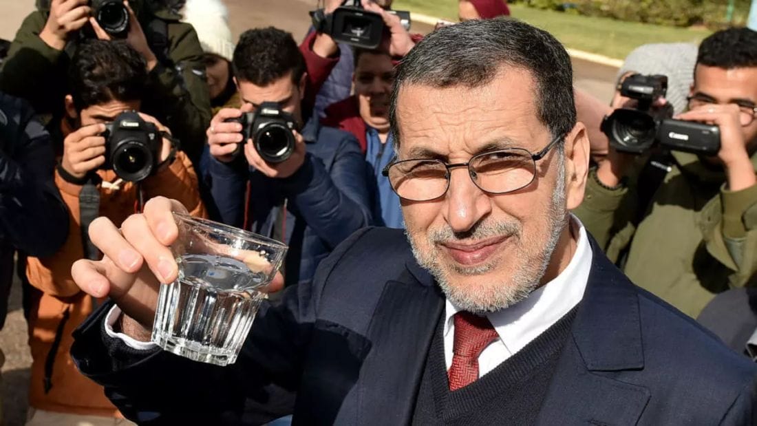 Saad Dine El Otmani, le 7 février 2018, au barrage de Sidi Mohamed Benabdallah © AFP
