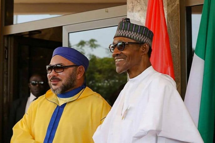 Le Maroc sur un projet XXL d'engrais avec le Nigeria 2 Le roi Mohammed VI en compagnie du président nigérien Muhammadu Buhari © DR
