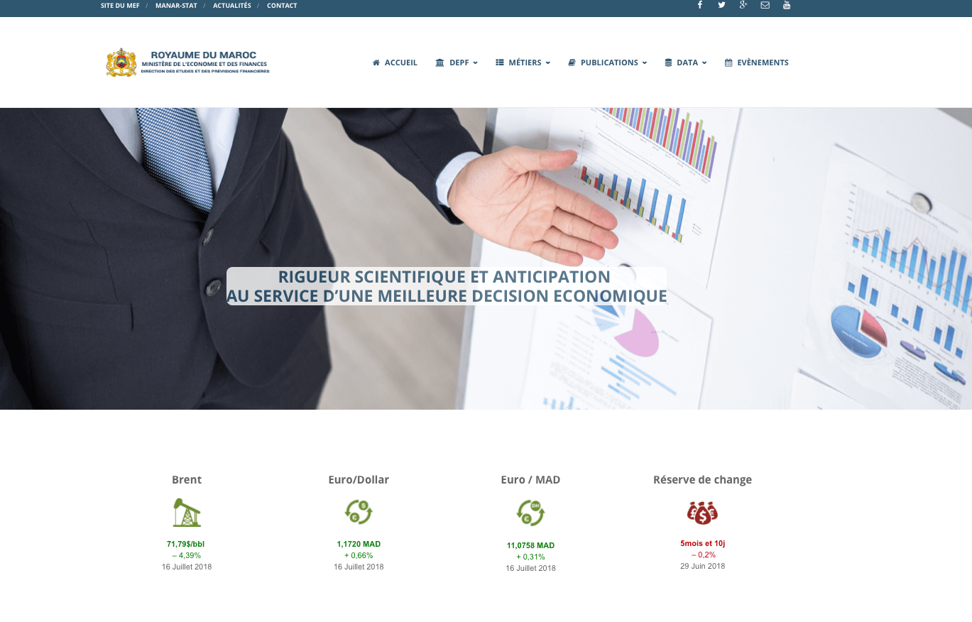 Site web de la Direction des Études et des Prévisions financières © Capture d'écran