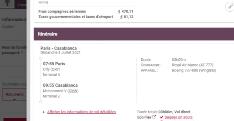 Marhaba 2021 : nette baisse des prix des billets d'avion 1 Billet