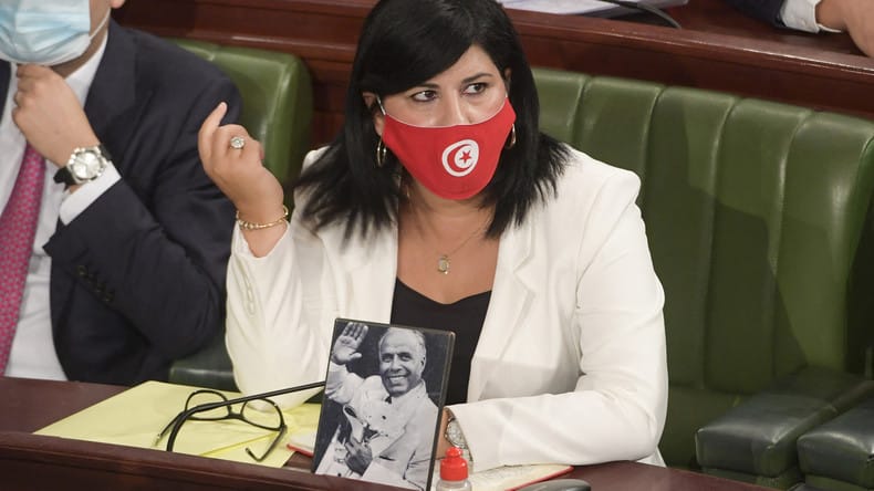La députée Abir Moussi, présidente du parti Destourien Libre © DR