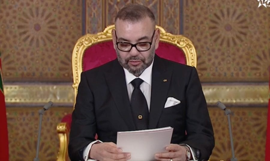 Le roi Mohammed VI lors du discours du vendredi 20 août 2021 © DR