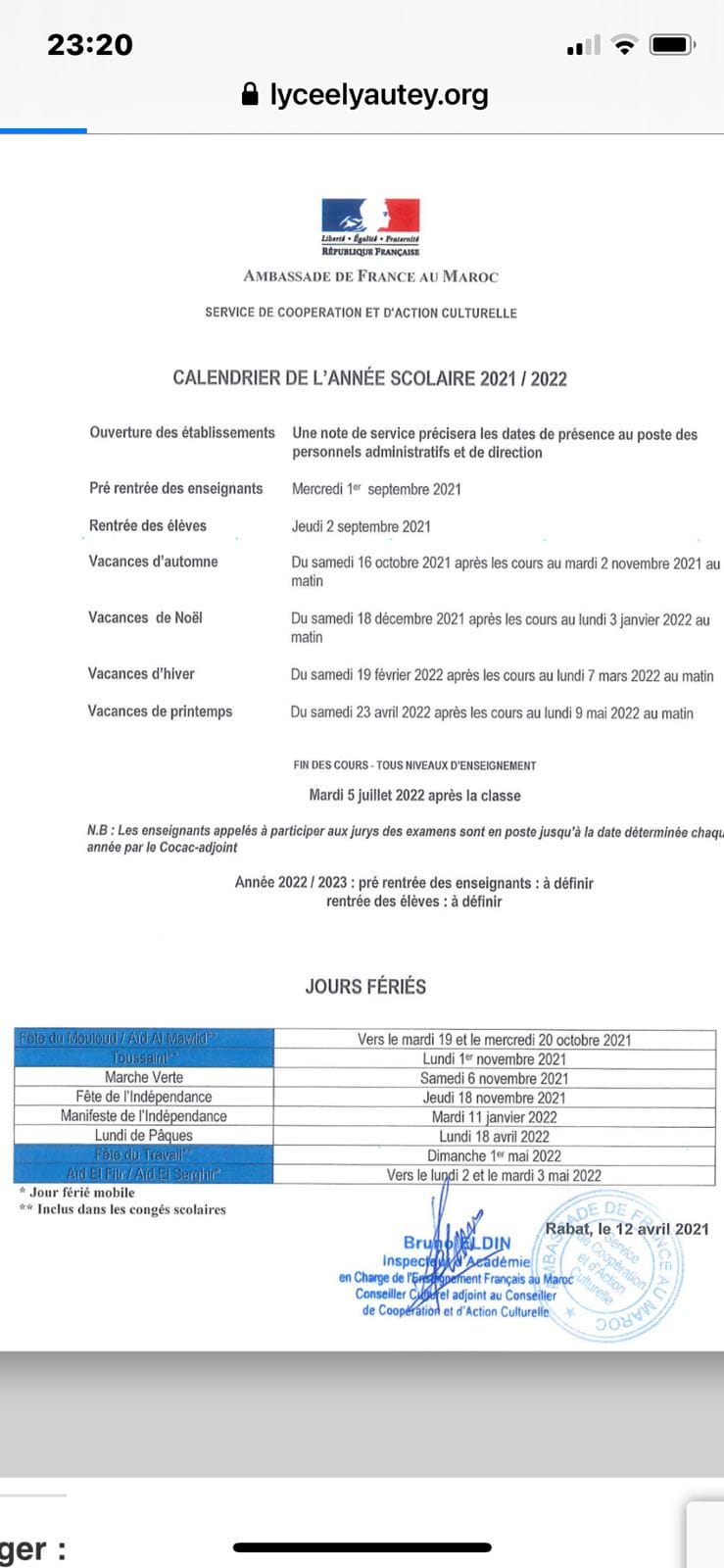 Année scolaire 2021-2022 : une rentrée à forts enjeux 1 Lyautey