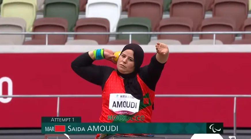 La championne Saïda Amoudi (41 ans) décroche la médaille de bronze au lancer de poids (F34) aux Jeux Paralympiques de Tokyo © DR