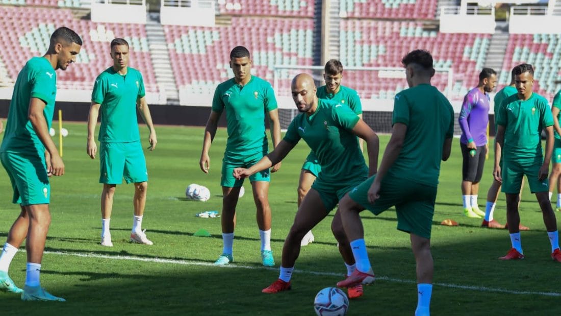 Dernier entraînement des Lions de l'Atlas pour les éliminatoires du mondial 2 Les Lions de l'Atlas s'entraînent © DR