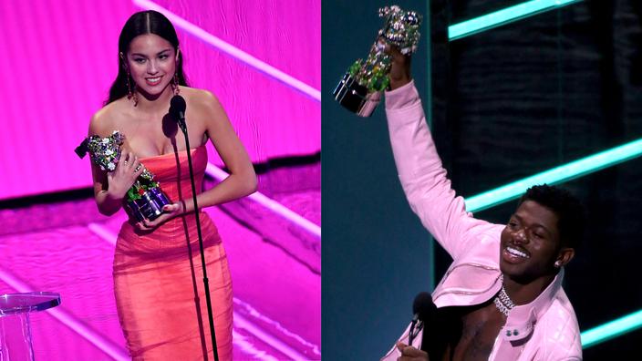VMA : Lil Nas X et Olivia Rodrigo brillent 2 Olivia Rodrigo a remporté trois prix, parmi lesquels la chanson de l'année pour Drivers License et la meilleure nouvelle artiste, alors que Lil Nas X, a raflé celui de la vidéo de l'année.