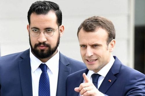 Alexandre Benalla, l'ancien chargé de mission de l'Élysée, et le président français Emmanuel Macron