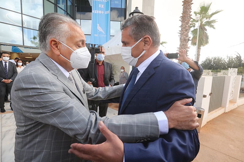 Le chef du gouvernement Aziz Akhannouch en compagnie du S.G du PPS, Nabil Benabdellah © DR