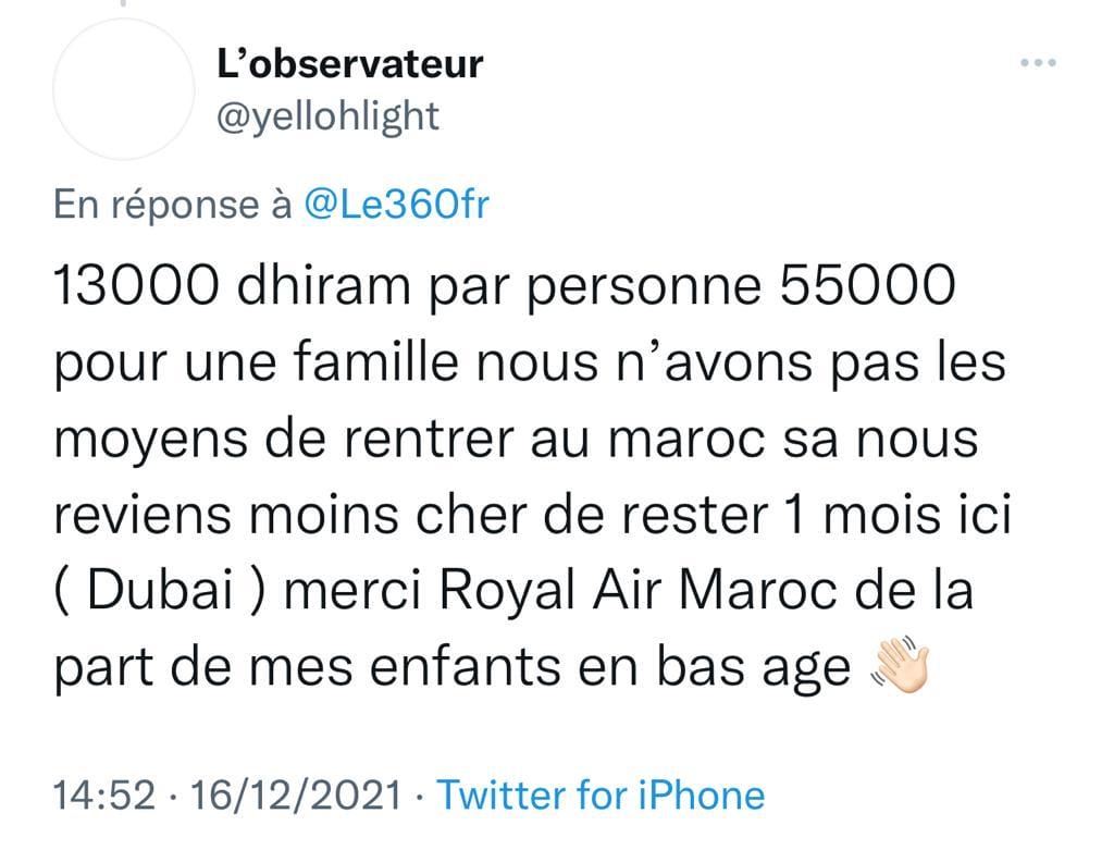 Omicron : les Marocains bloqués à l’étranger en état de détresse 2 Twitter