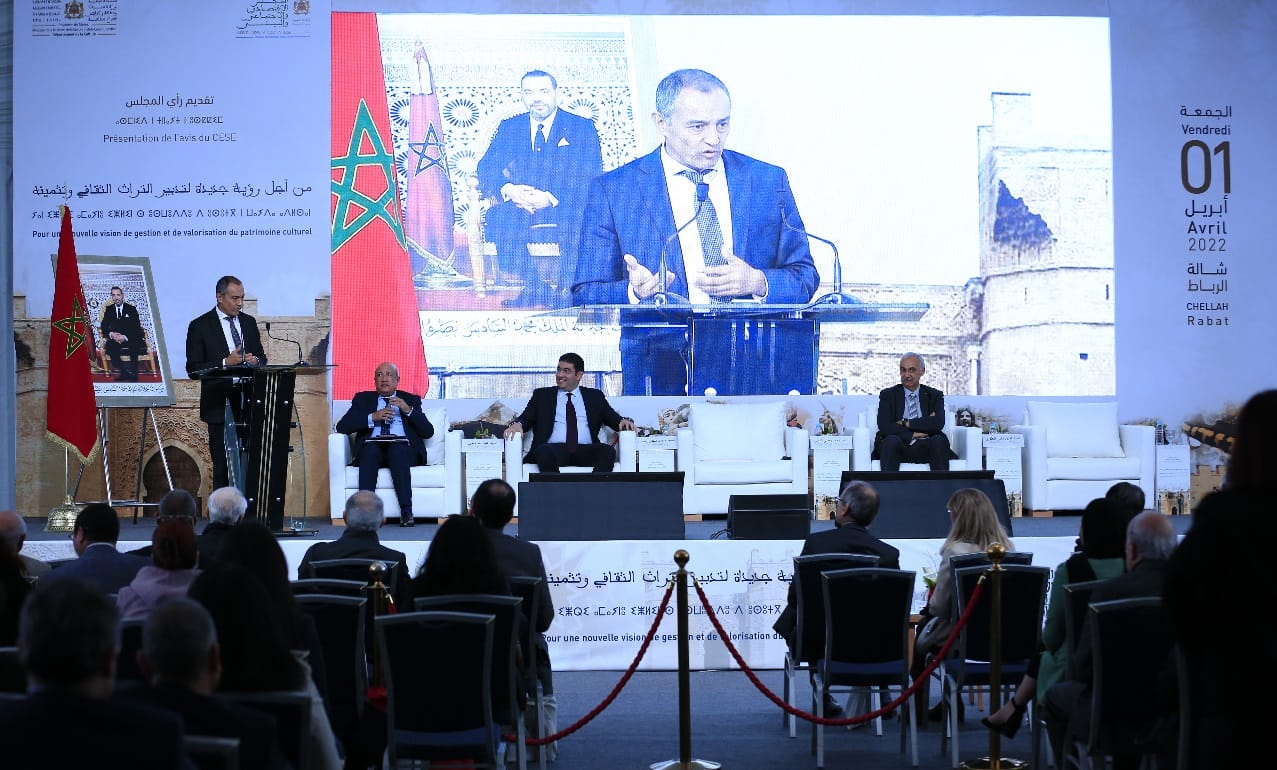 Ahmed Reda Chami, président du CESE, présente, vendredi 1re avril, à Rabat, les principales recommandations de l'avis intitulé "Pour une nouvelle vision de gestion et de valorisation du patrimoine culturel" © DR