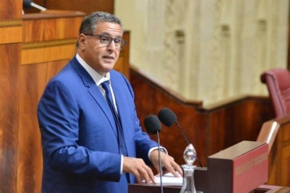 Aziz Akhannouch, chef du gouvernement, à la Chambre des représentants, le 18 avril 2022 à Rabat.