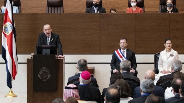 Cérémonie d'investiture du nouveau président du Costa Rica, Rodrigo Chaves, à San Jose, le 8 mai 2022 ©DR