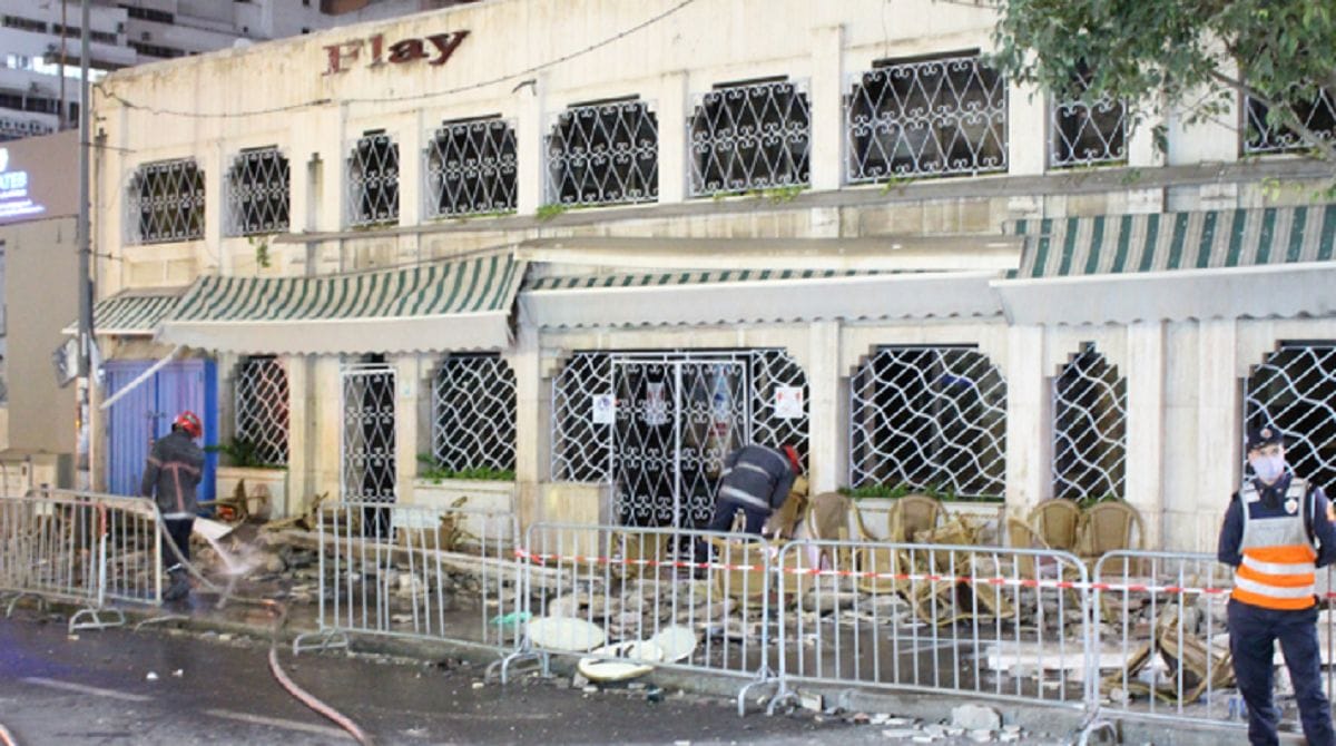 Trois décès et deux blessés à la suite de l'effondrement du fronton métallique d'un café à Casablanca © MAP