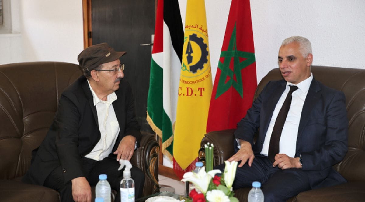 Khalid Aït Taleb, ministre de la Santé et de la Protection sociale, en compagnie du secrétaire général-adjoint de la Confédération démocratique du travail (CDT), Khalid Alami Houir © MAP