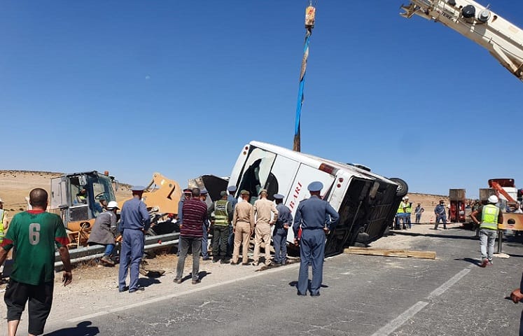 Renversement d’un autocar à Khouribga : le bilan provisoire monte à 25 morts