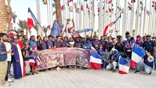 Des supporters indiens pour soutenir l'équipe de France pour le mondial Qatar 2022