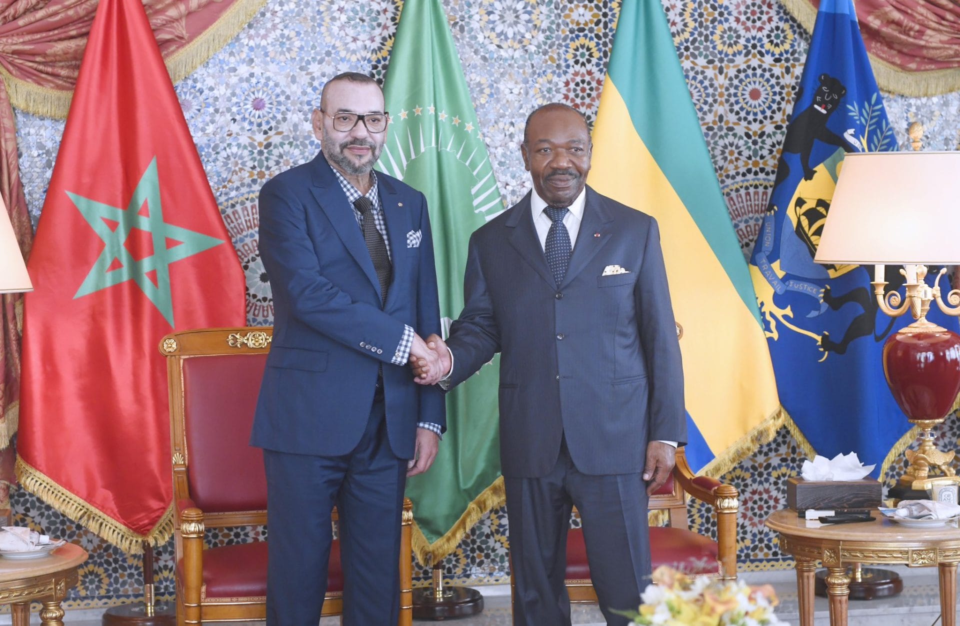 Le roi Mohammed VI et Ali Bongo Ondimba à Libreville