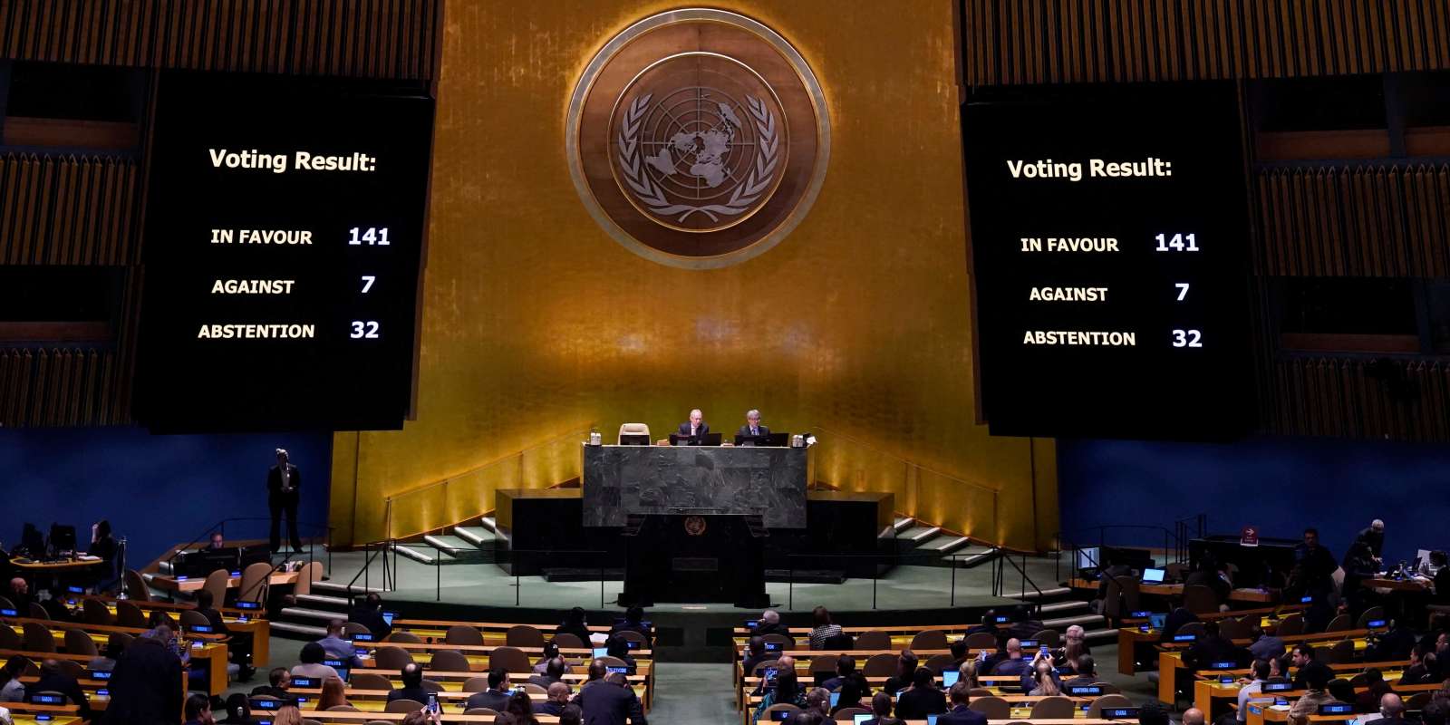 UN-DIPLOMACY-UKRAINE-RUSSIA-CONFLICT-RESOLUTION-VOTE L'Assemblée générale de l'ONU exige le retrait « immédiat » des troupes russes d’Ukraine