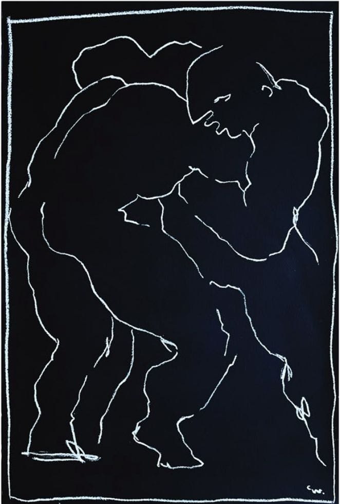 Salon DDESSINParis : consécration des artistes africains 3 Chidy WAYNE, Pugna 016, 2021, encre et pastel aĖ l’huile sur papier, 100 x 66 cm, 110 x 80 cm encadreė, Le Reėservoir Paris & Chidy Wayne