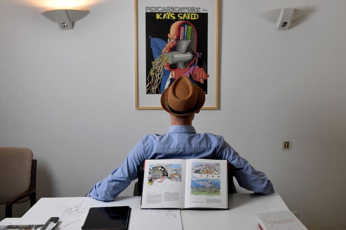 En Tunisie, le caricaturiste Z, critique féroce du président Saied 1 En Tunisie, le caricaturiste Z, critique féroce du président Saied