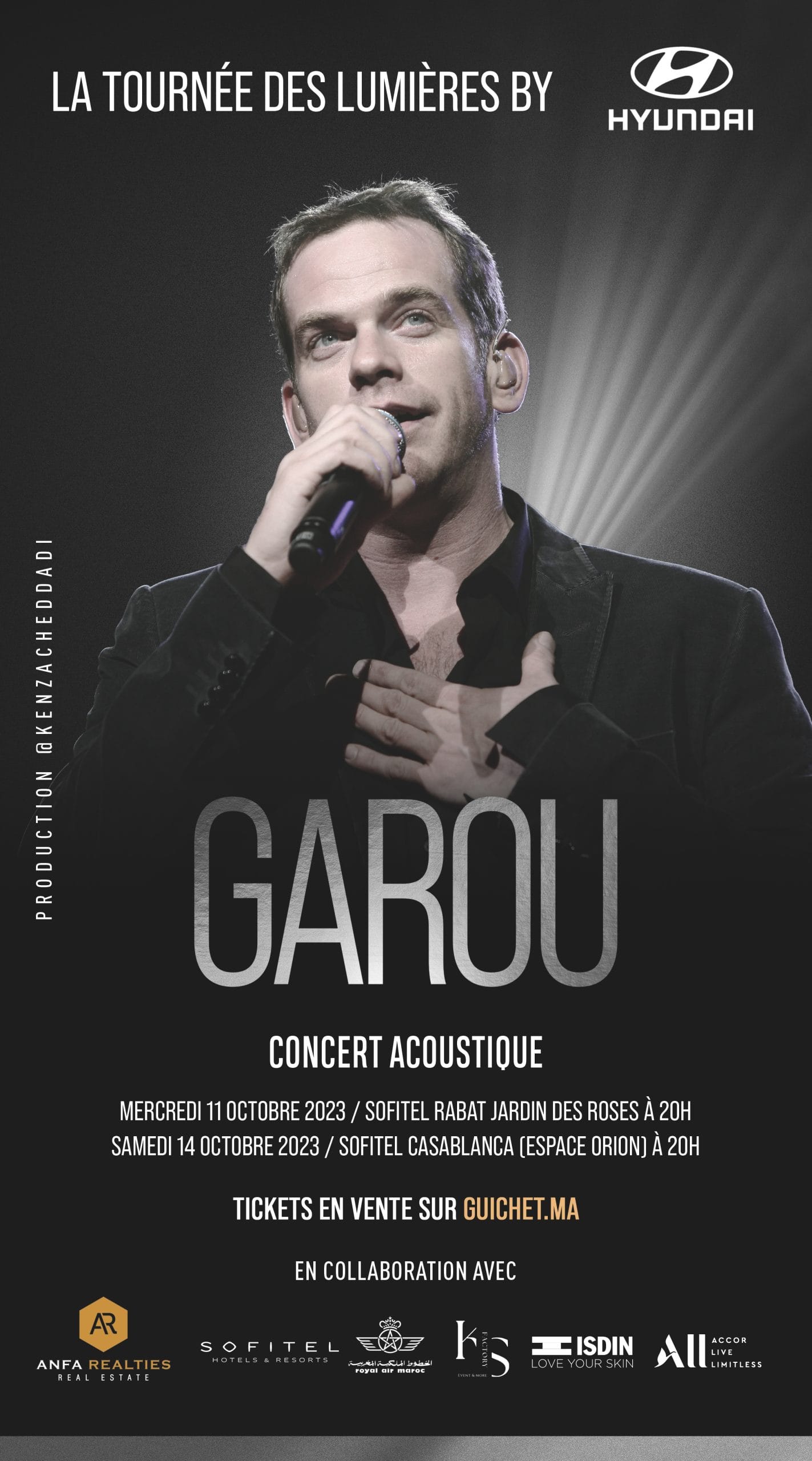 Casablanca-Rabat : «Tournée des Lumières» en octobre prochain avec le chanteur Garou