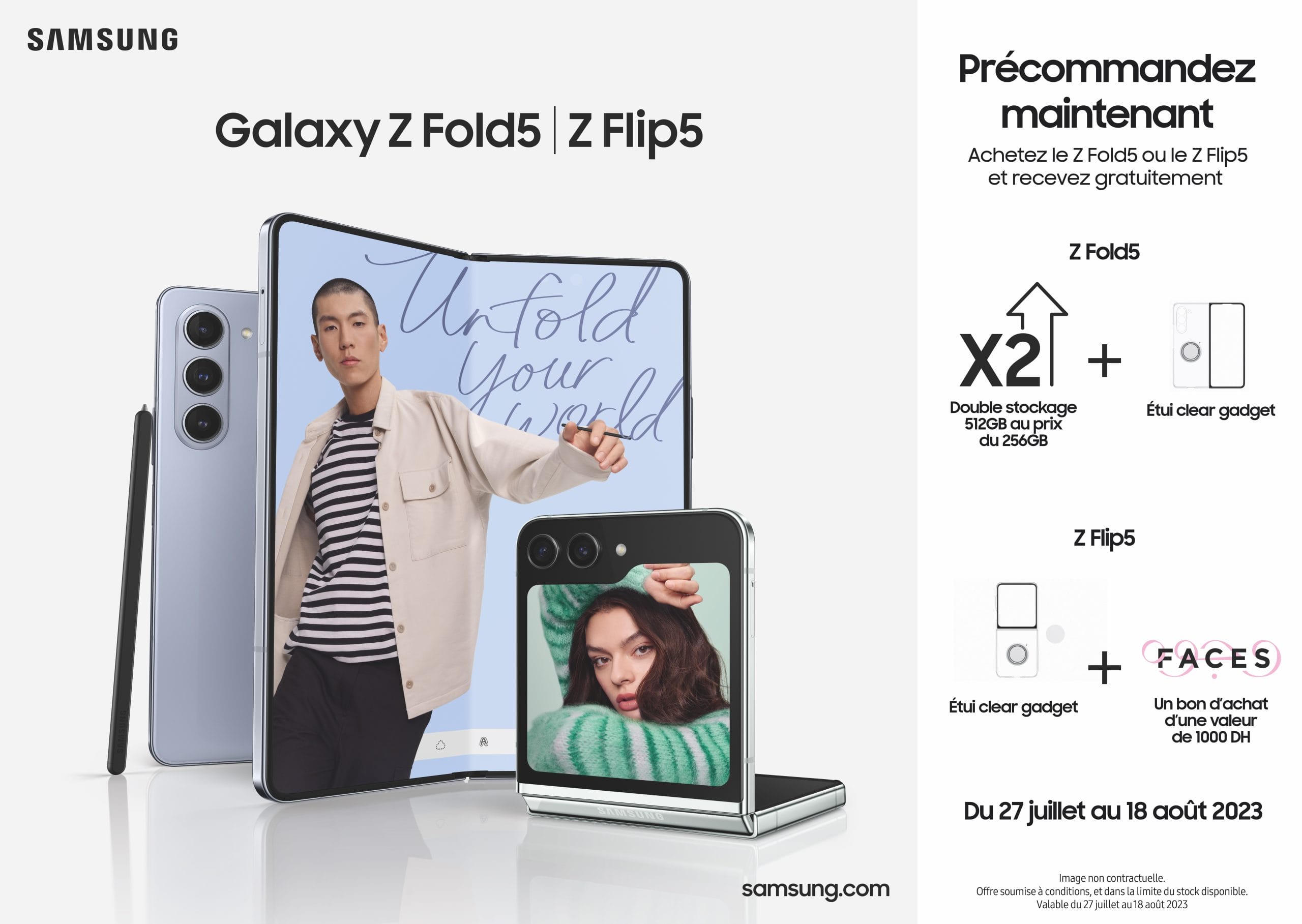 Samsung révèle sa 5ᵉ génération Galaxy Z, le Flip5 et le Fold5