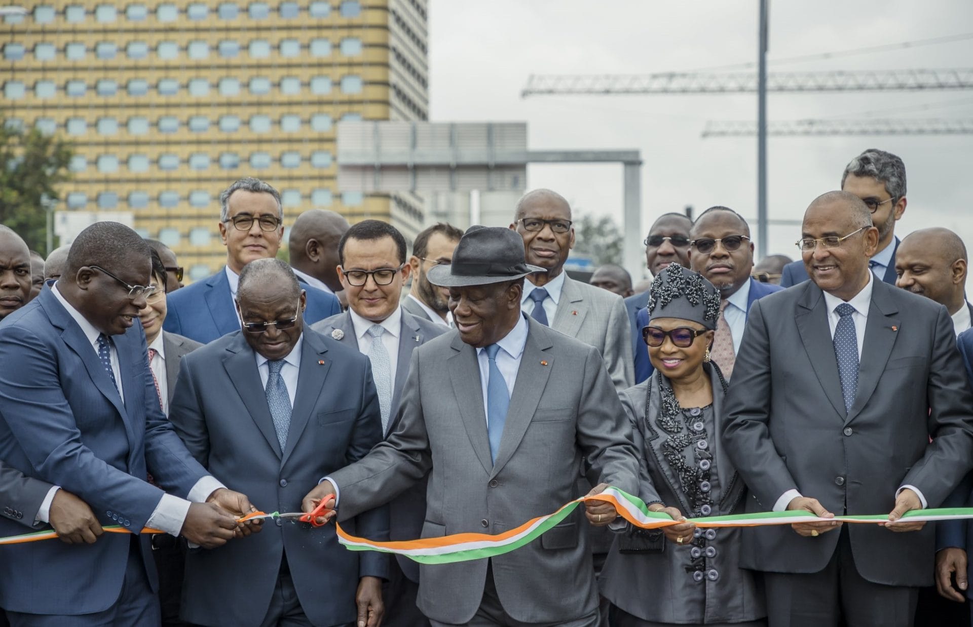 Le président Ouattara lors de l'inauguration du pont