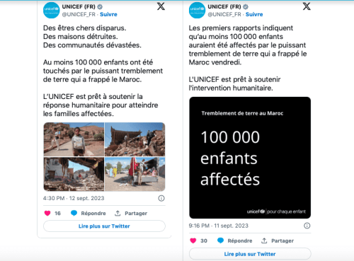 100.000 enfants impacts par le séisme selon l'UNICEF