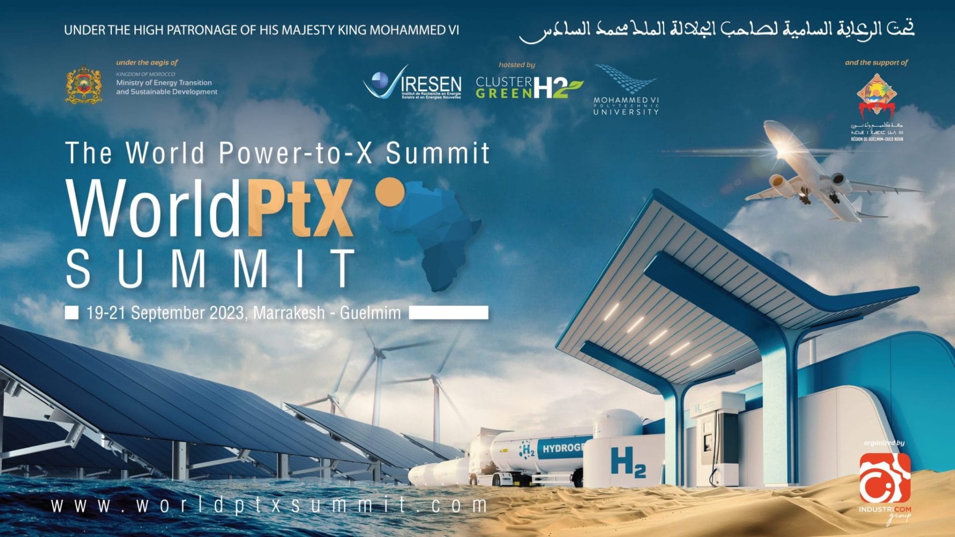 Affiche de la troisième édition du World Power-to-X Summit qui se tient les 19 et 20 septembre à Marrakech.