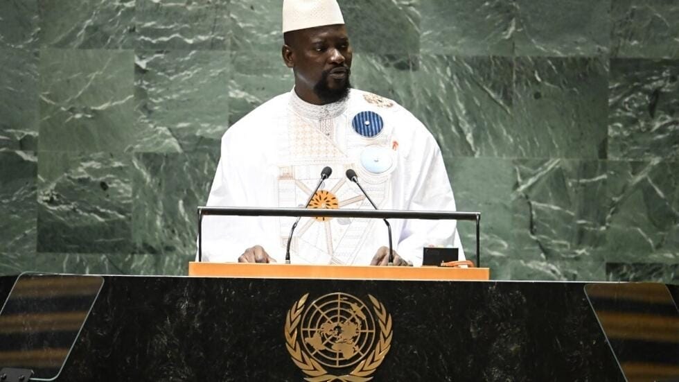 Le colonel Doumbouya à la tribune de l'ONU