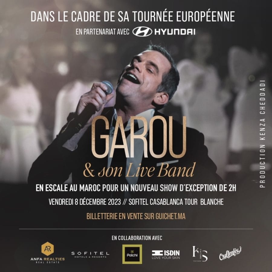 Garou en concert à Casablanca : une soirée d'espoir et de musique 2 Garou en Concert à Casablanca: Une Soirée d'Espoir et de Musique