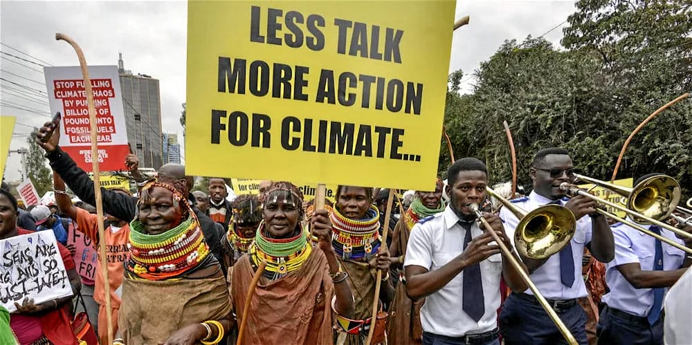 Manifestation en marge du premier Sommet africain pour le climat