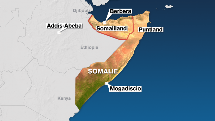 Carte de la région séparatiste du Somaliland