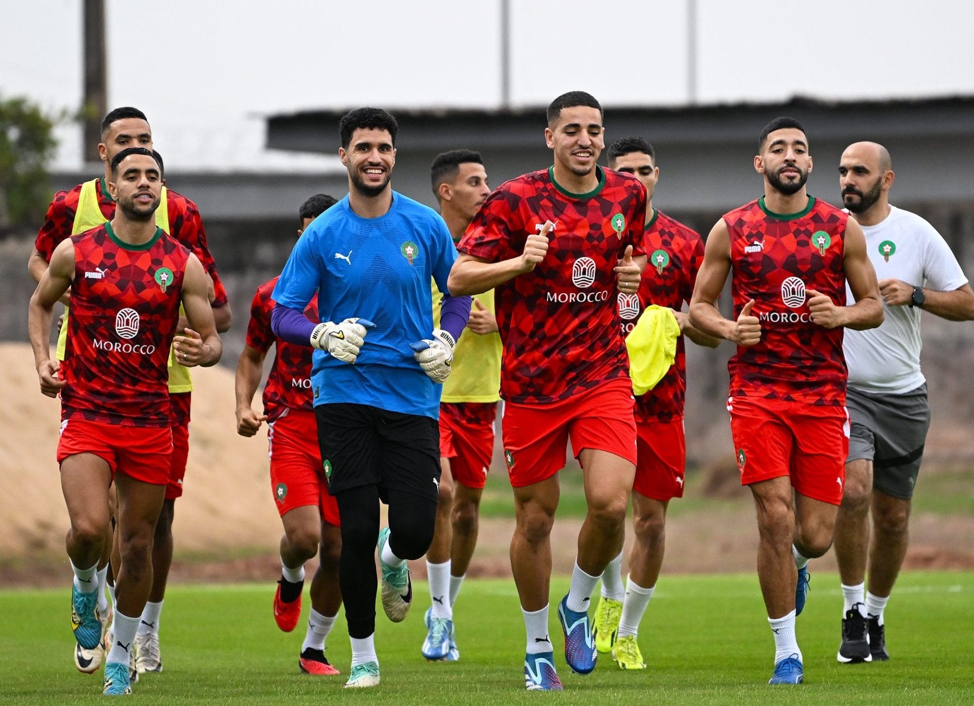 CAN 2023 : première séance d'entrainement des Lions de l'Atlas à San-Pédro