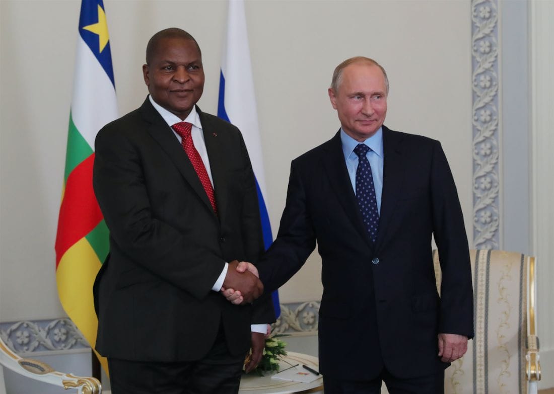 Centrafrique : construction d'une base militaire russe 1 touadera poutine