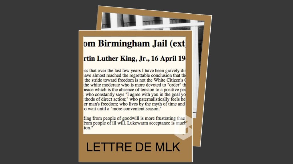 Lettre de la prison de Birmingham, rédigée par Martin Luther King Jr, le 16 avril 1963