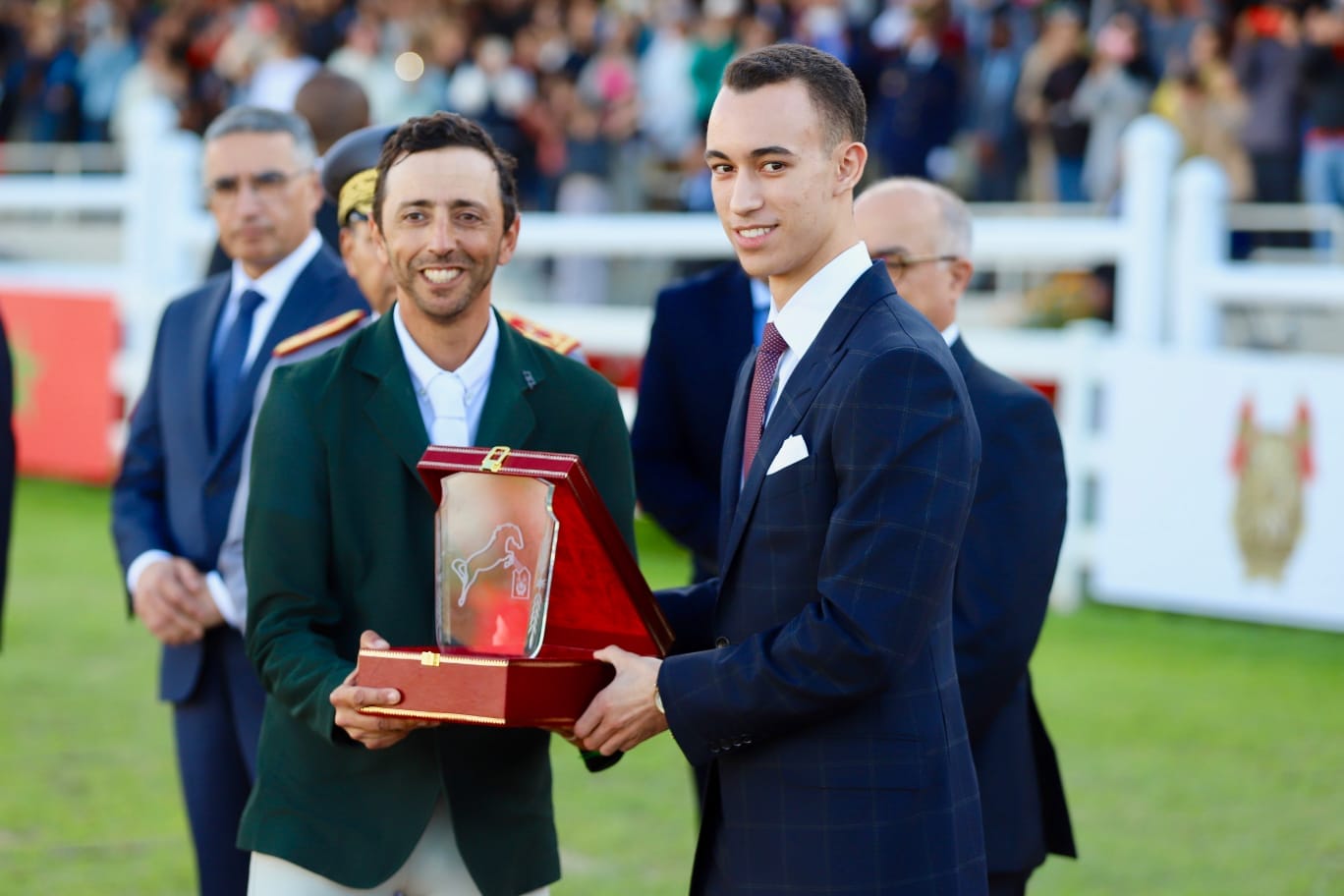 Le prince héritier Moulay El Hassan au Grand Prix du roi Mohammed VI du Concours officiel de saut d'obstacles 3* de la garde royale