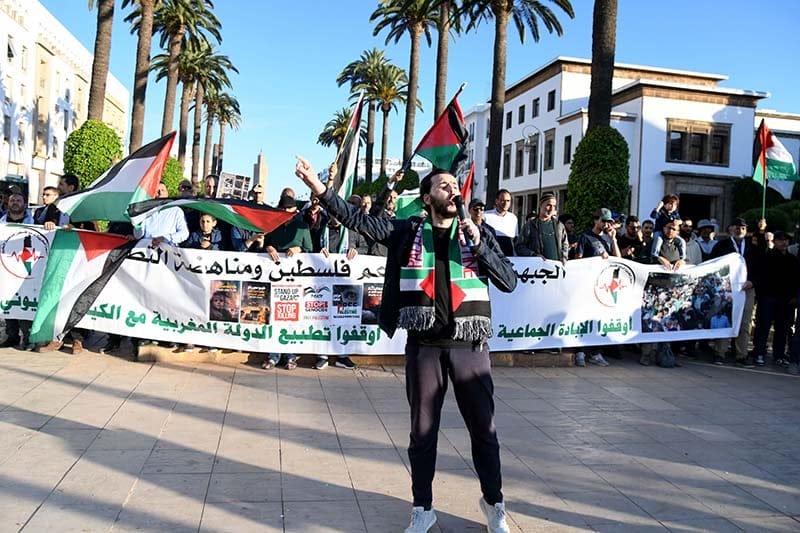 Rabat : protestation citoyenne contre les bombardements israéliens à Rafah