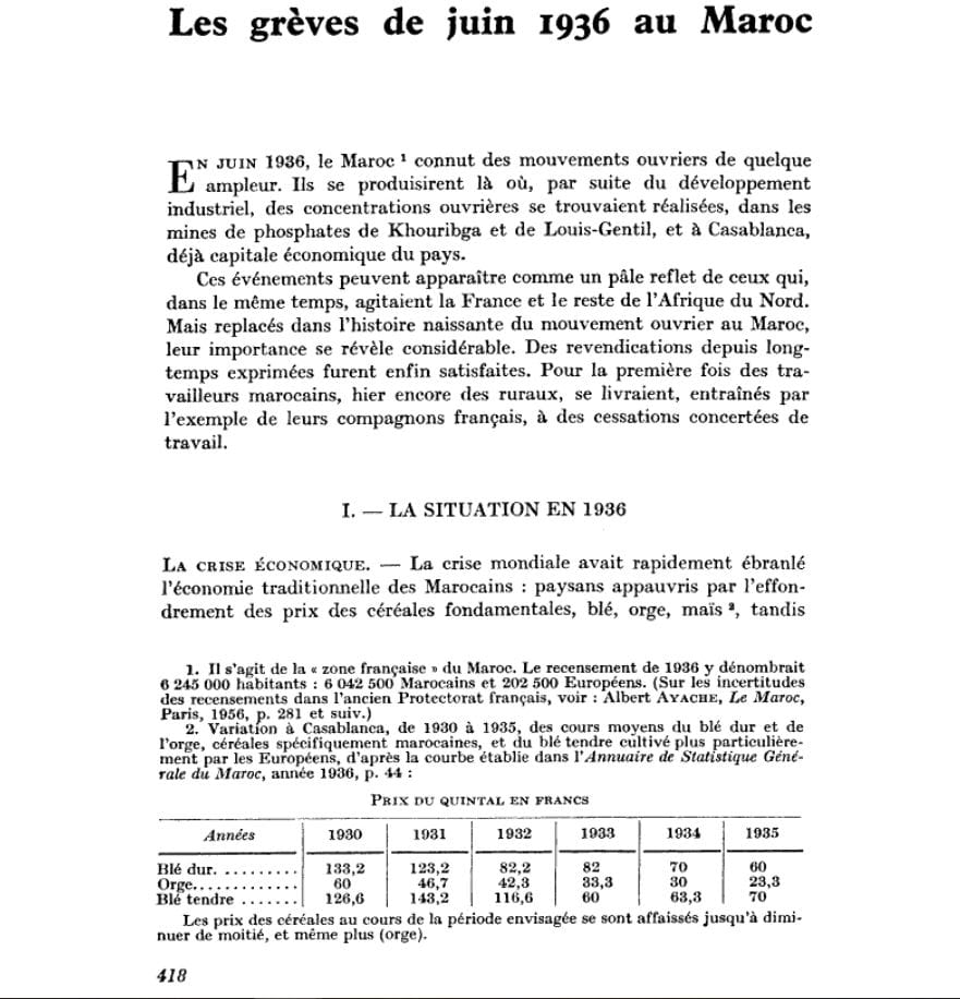 11 juin 1936 : premières grandes grèves des Marocains sous protectorat 