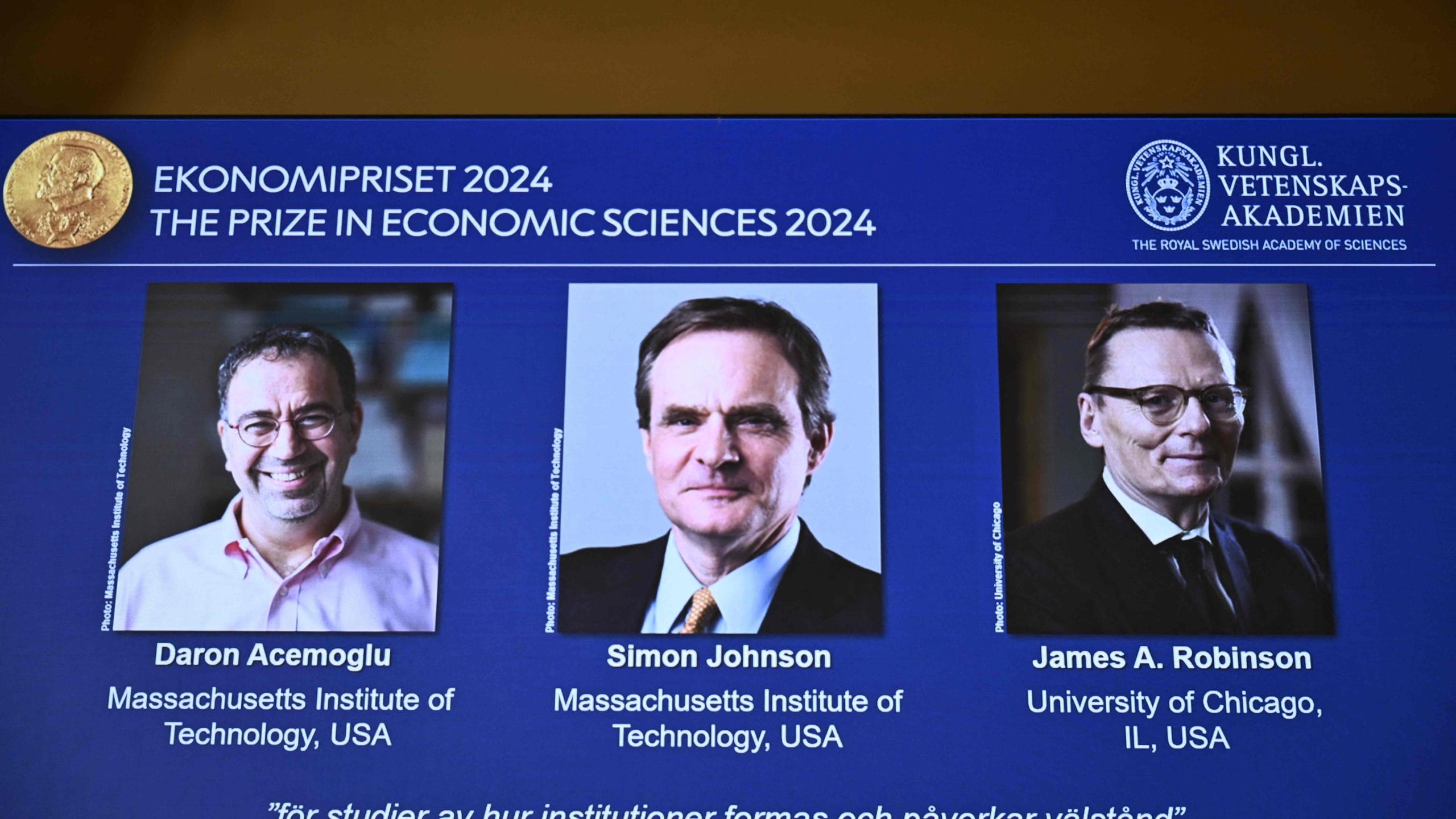 Nobel d’économie : un trio distingué pour l’étude des institutions et de la prospérité