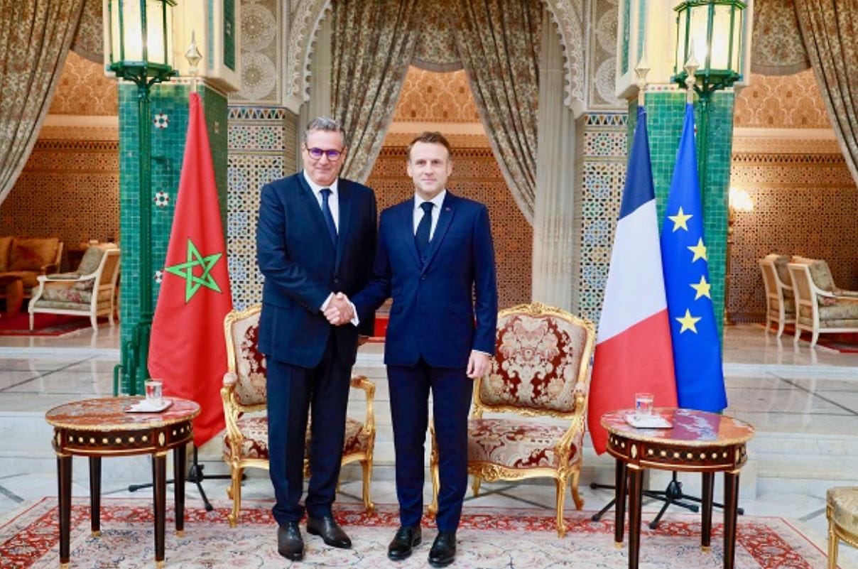 Emmanuel Macron reçoit Akhannouch, Ould Errachid et Talbi Alami