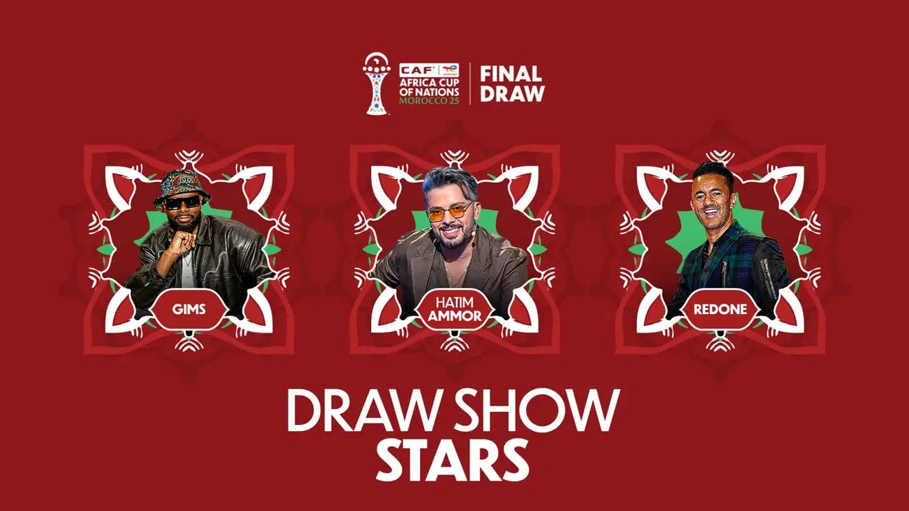 CAN 2025 : Hatim Ammor, Gims et RedOne pour le tirage au sort !